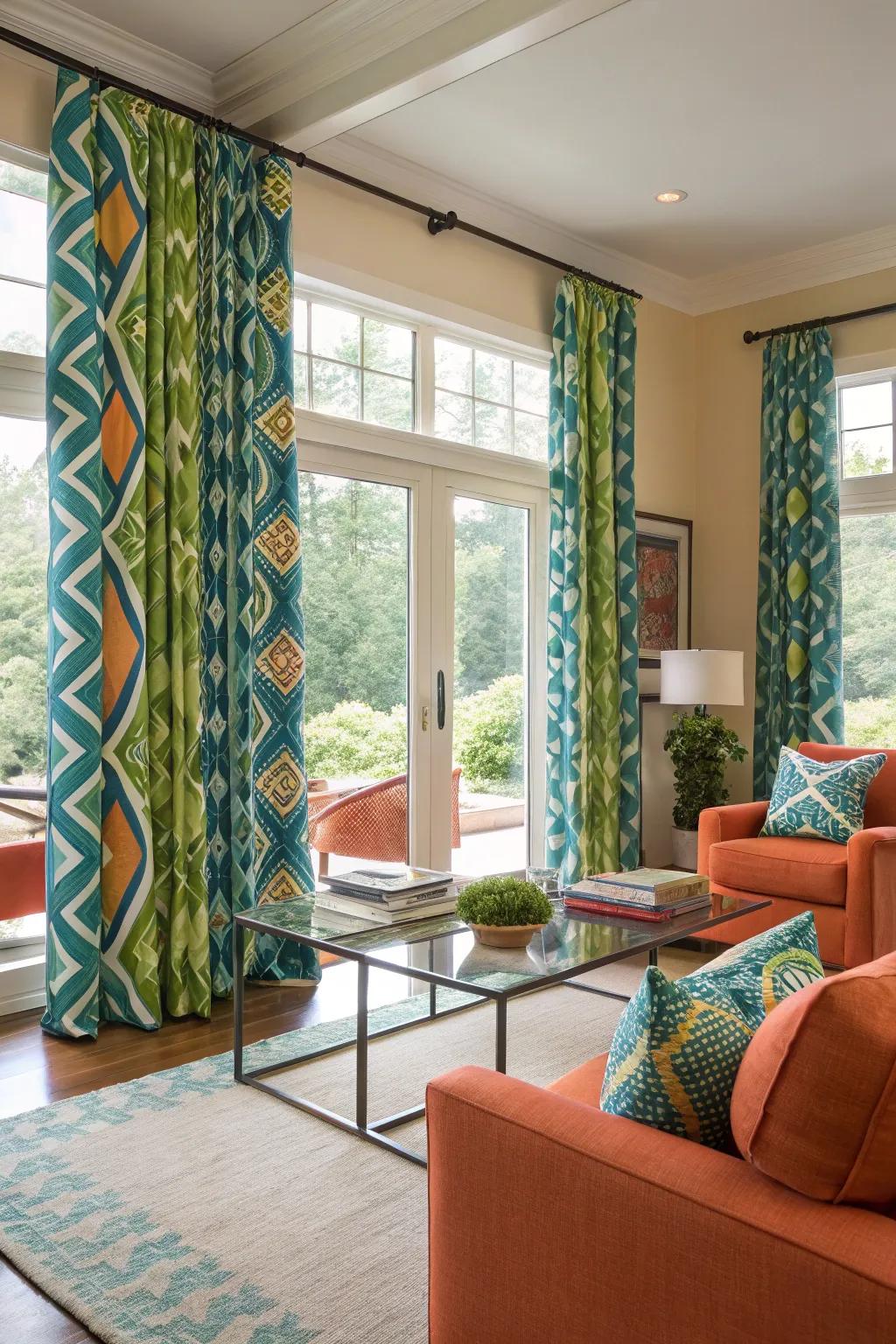 Bold patterns turn your window coverings into a statement piece.