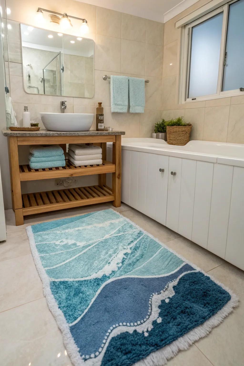 Ocean-inspired blue rugs bring tranquility and calm to any room.