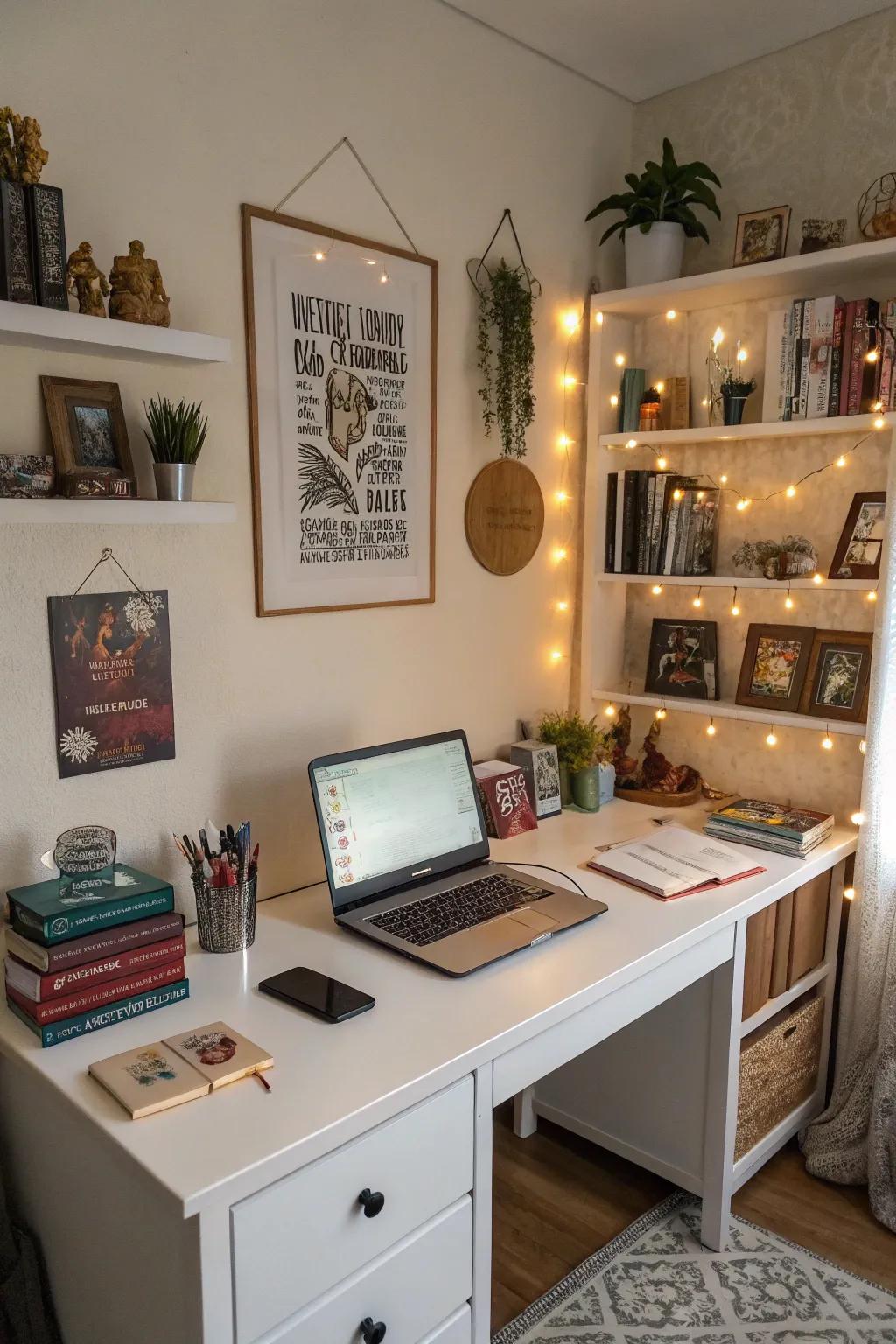 A themed setup adds personal flair to your workspace.