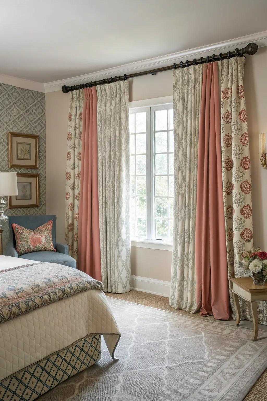 Patterns and solids create a lively mix.