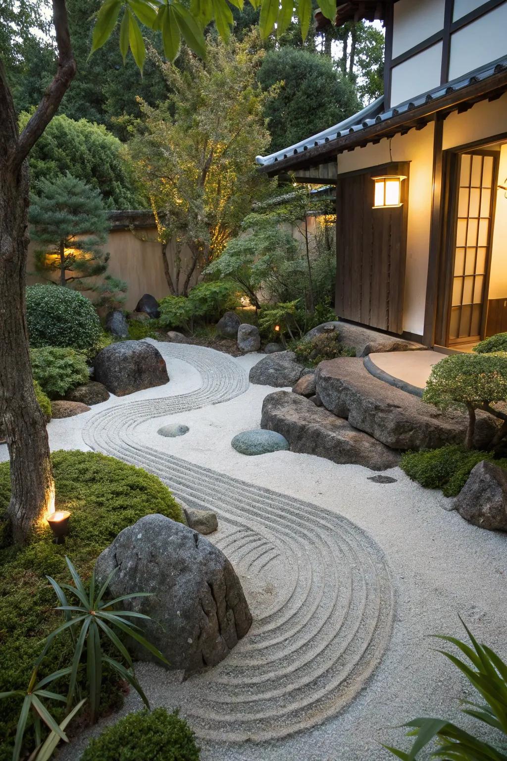 A zen garden that provides peace and serenity.