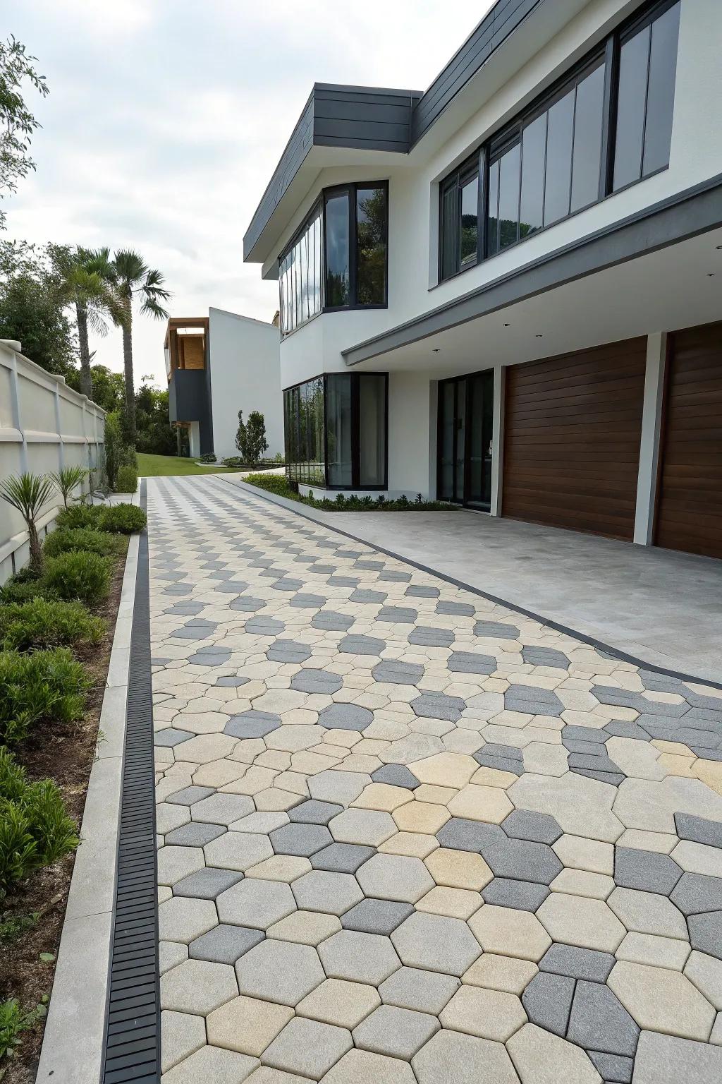 Geometric designs can give your driveway a modern and stylish appeal.