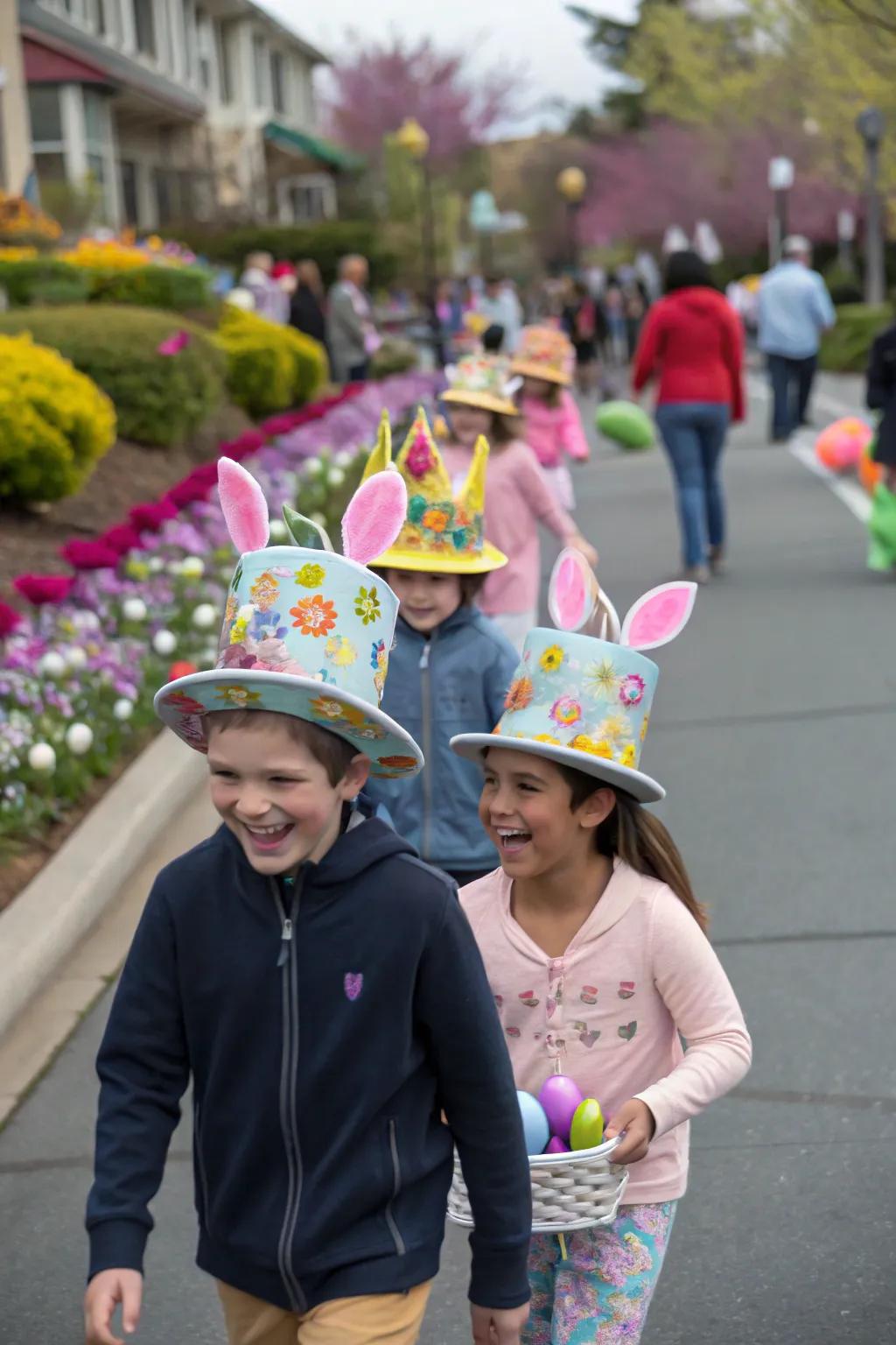 A creative and fun Easter bonnet procession for kids.