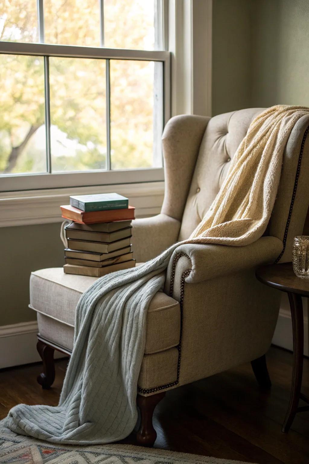 A reading space provides a tranquil retreat within your living area.