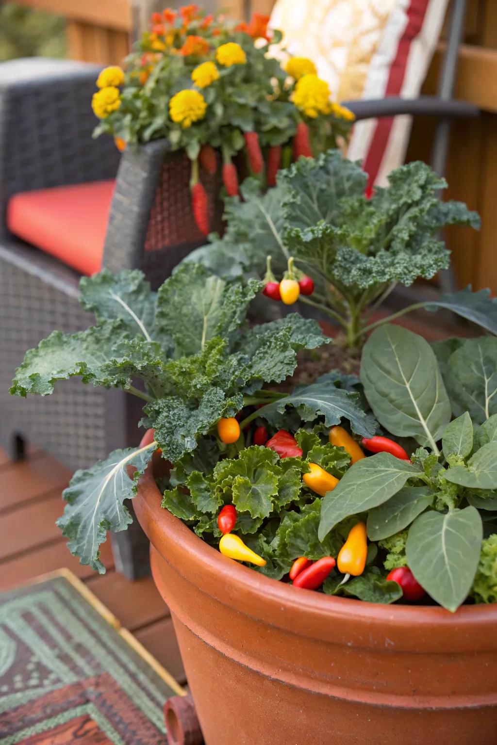 Edible plants add a practical and conversation-worthy twist to your containers.