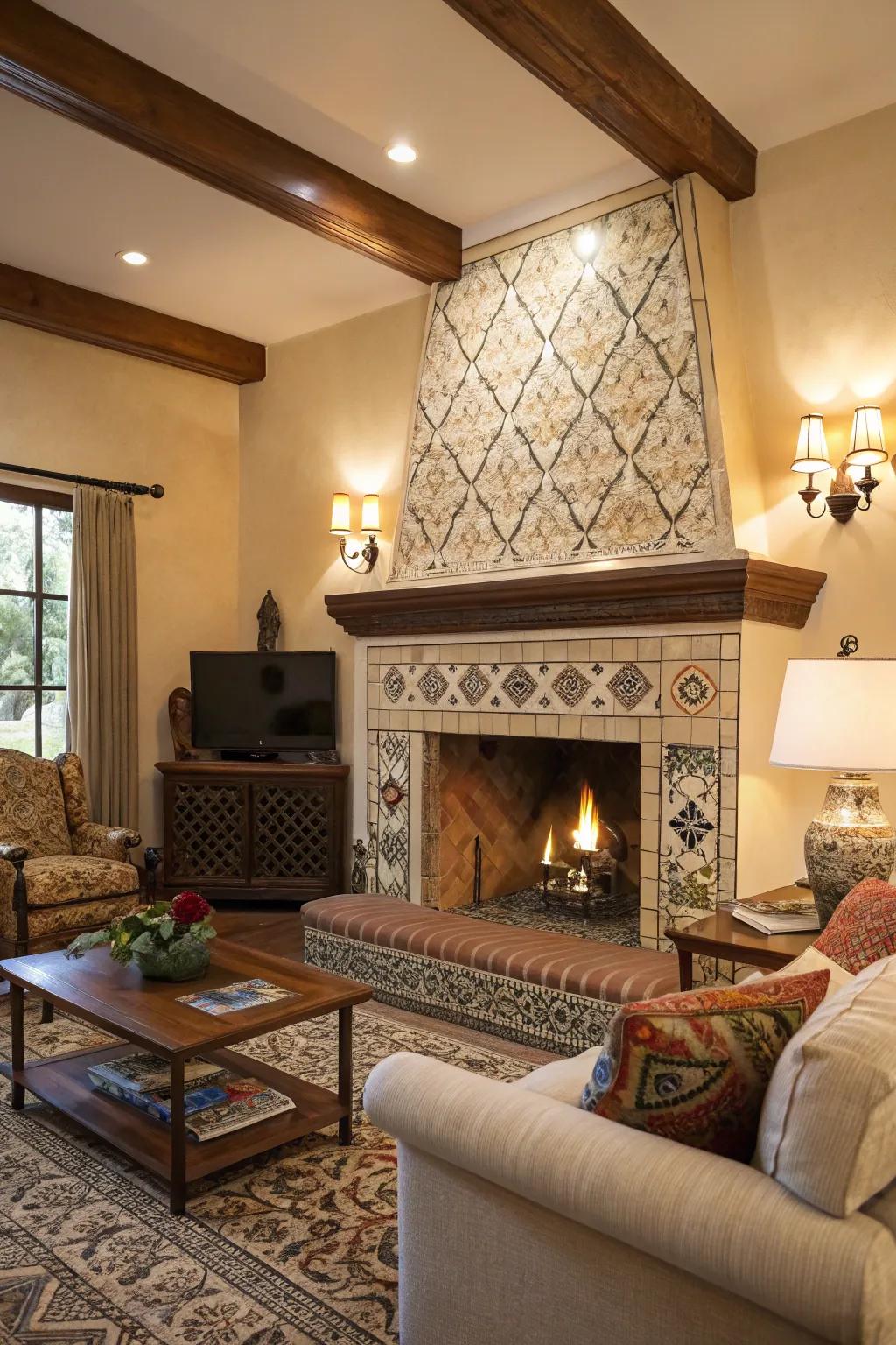 Ornamental stone pieces inject feel and visual intrigue.