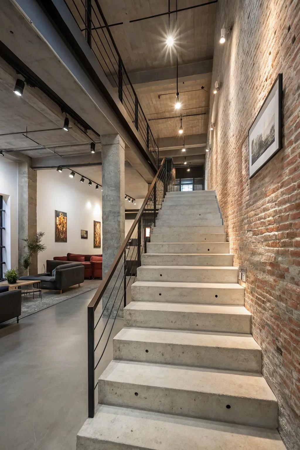 Treated rock steps add a modern industrial edge to your home.