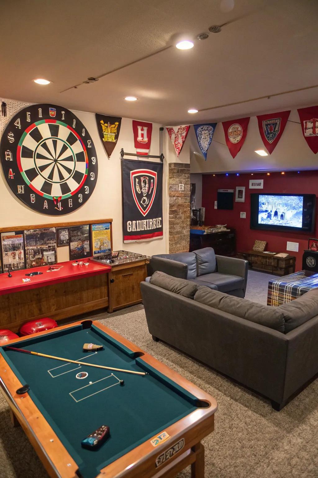 Interactive elements make your room a fun space for gatherings.