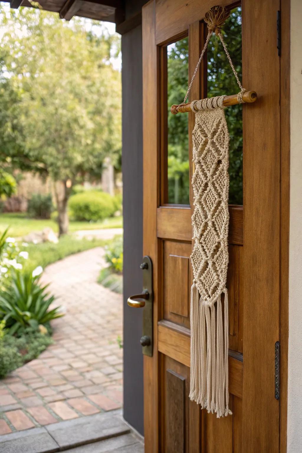 Knotted accents add a bohemian and personal touch.