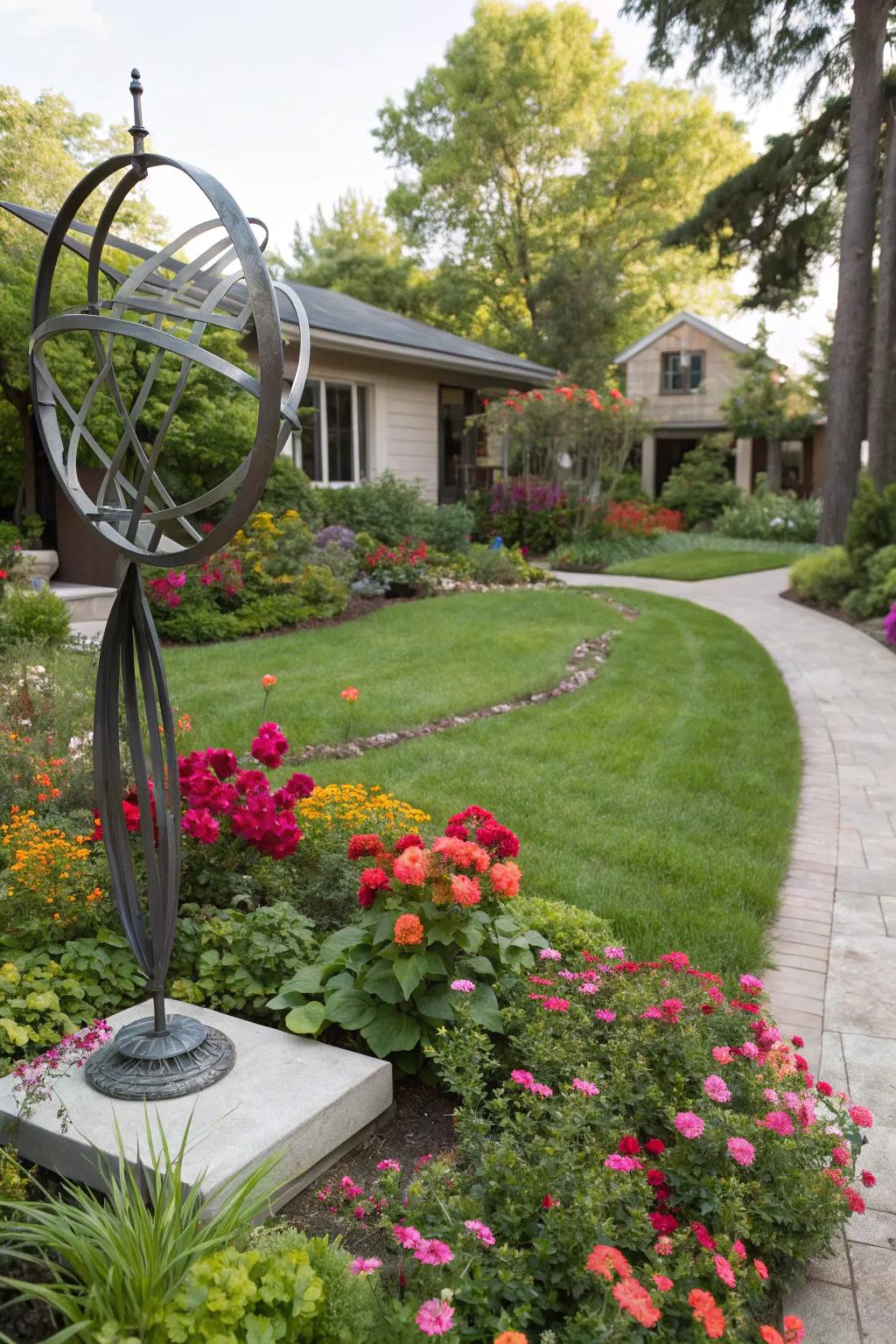 Garden sculptures offer an artistic focal point and reflect personality.