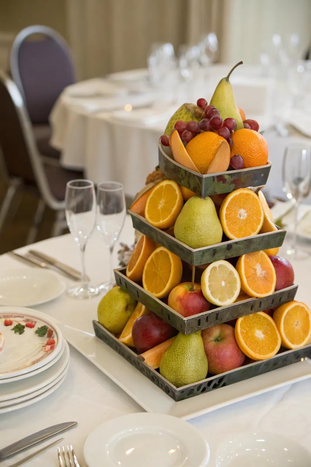 Hidden centerpieces offer a delightful twist with concealed fruit treasures.