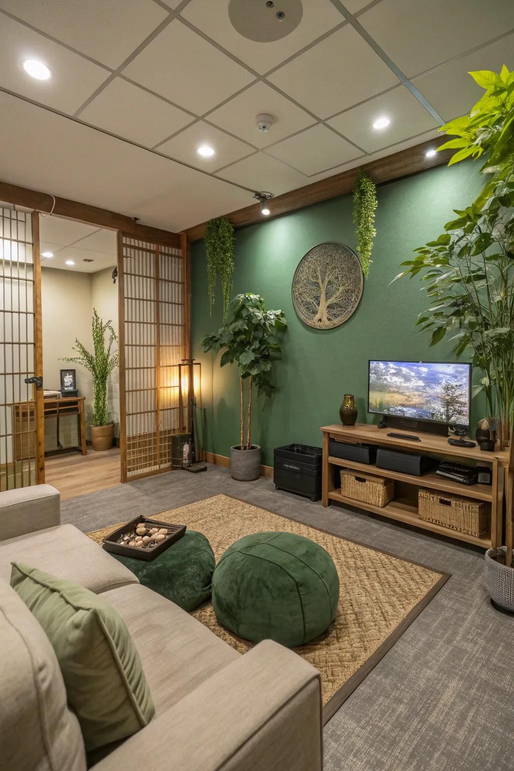 Peaceful forest shades offer tranquility and balance.