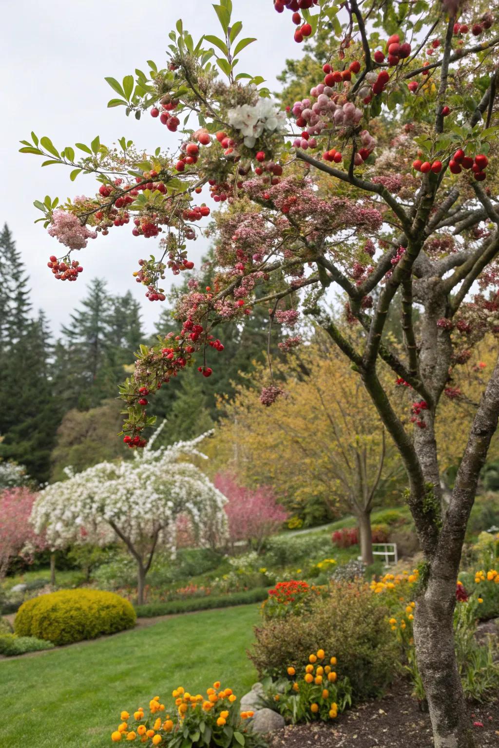 Multi-season trees sustain garden interest across the calendar.