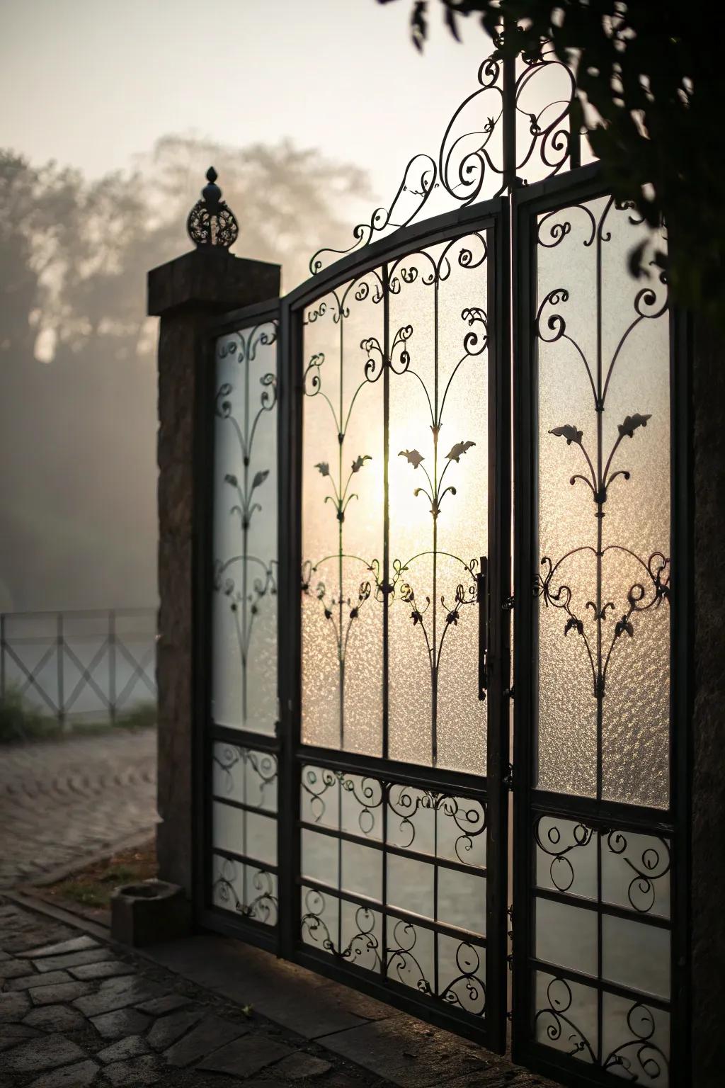 Contemporary and private frosted glass panels.