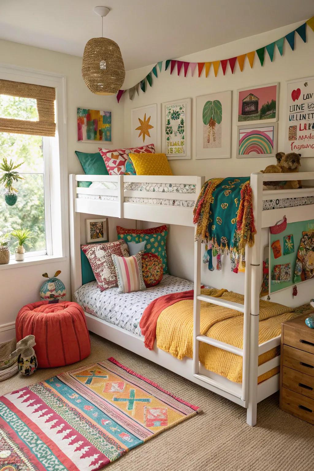 Eclectic decor adds creativity and flair.