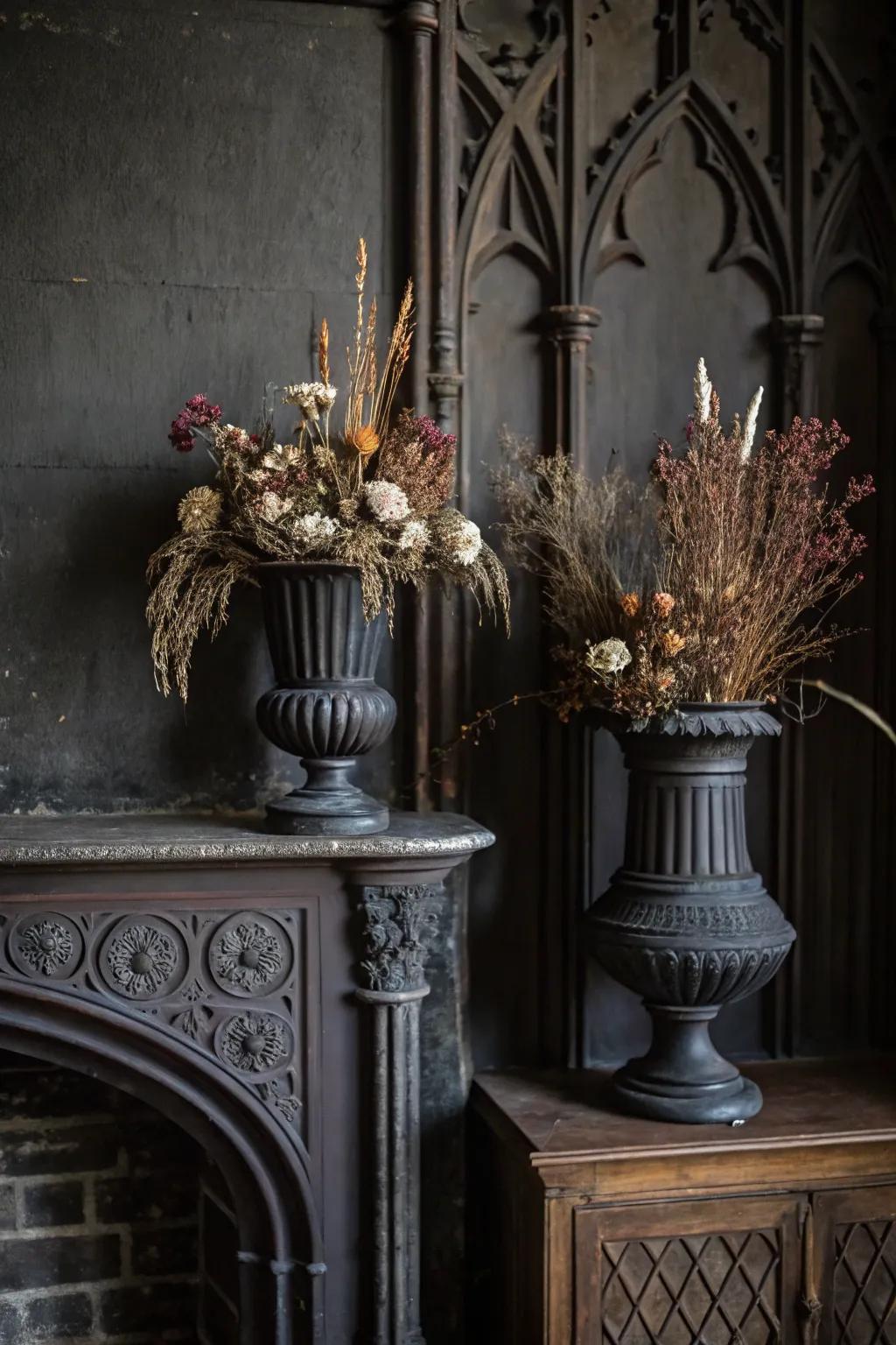 Amphorae that cradle nature’s darker side.