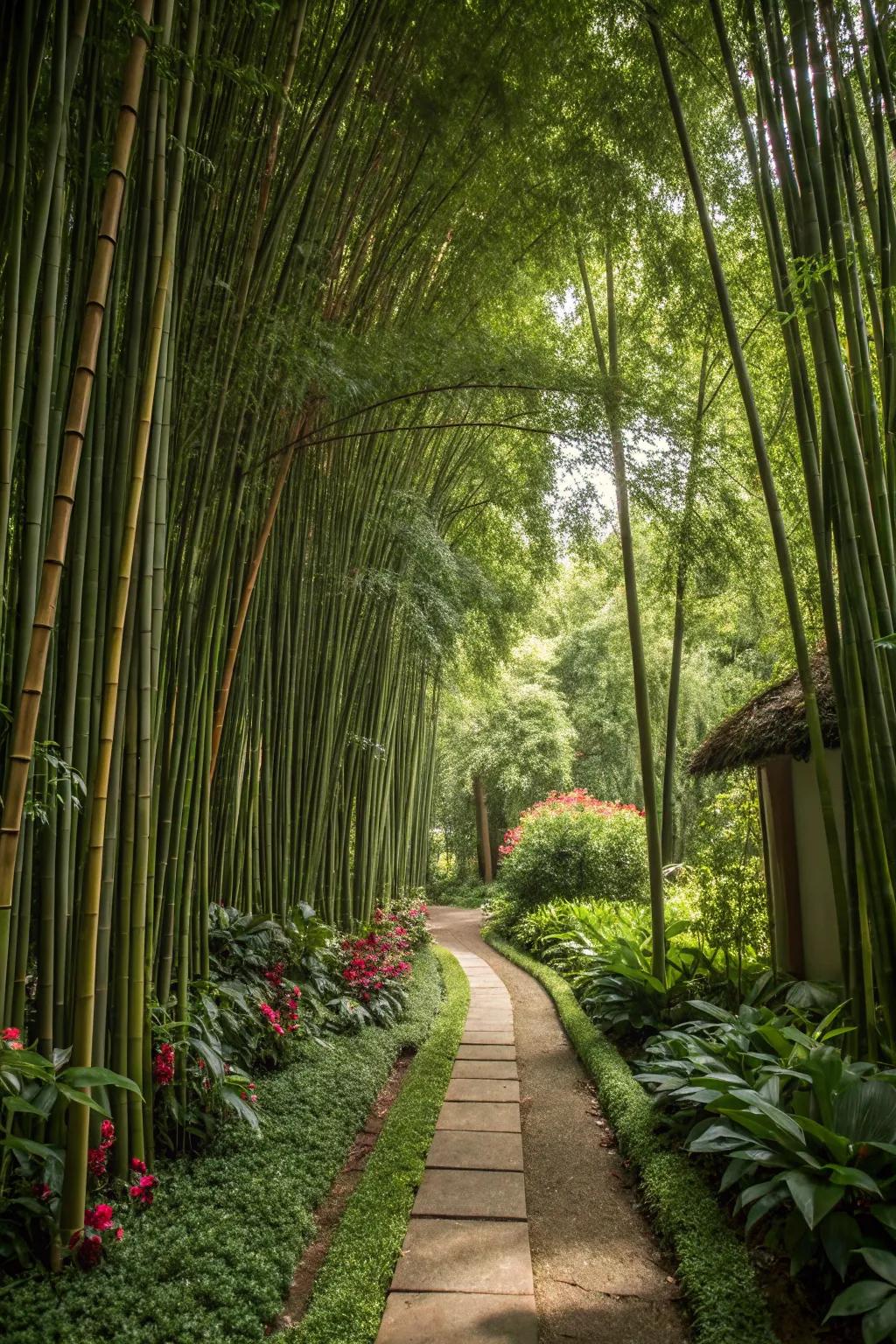 Bamboo groves build privacy and add a tropical touch.
