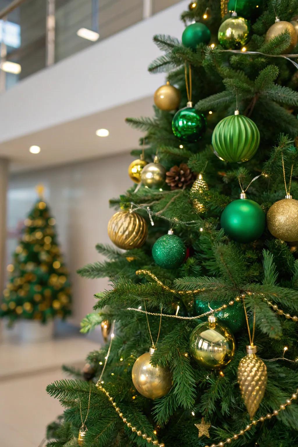 Eclectic baubles contributing singular flair to the tree