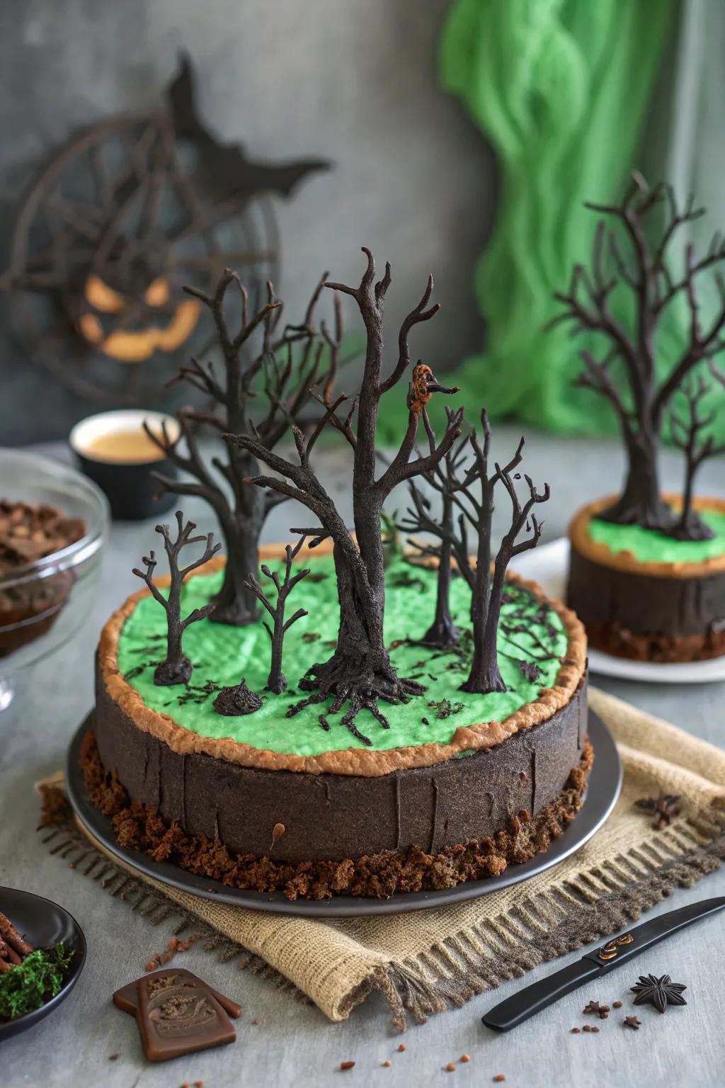 A cursed woodland panorama incorporates an imaginative nuance.