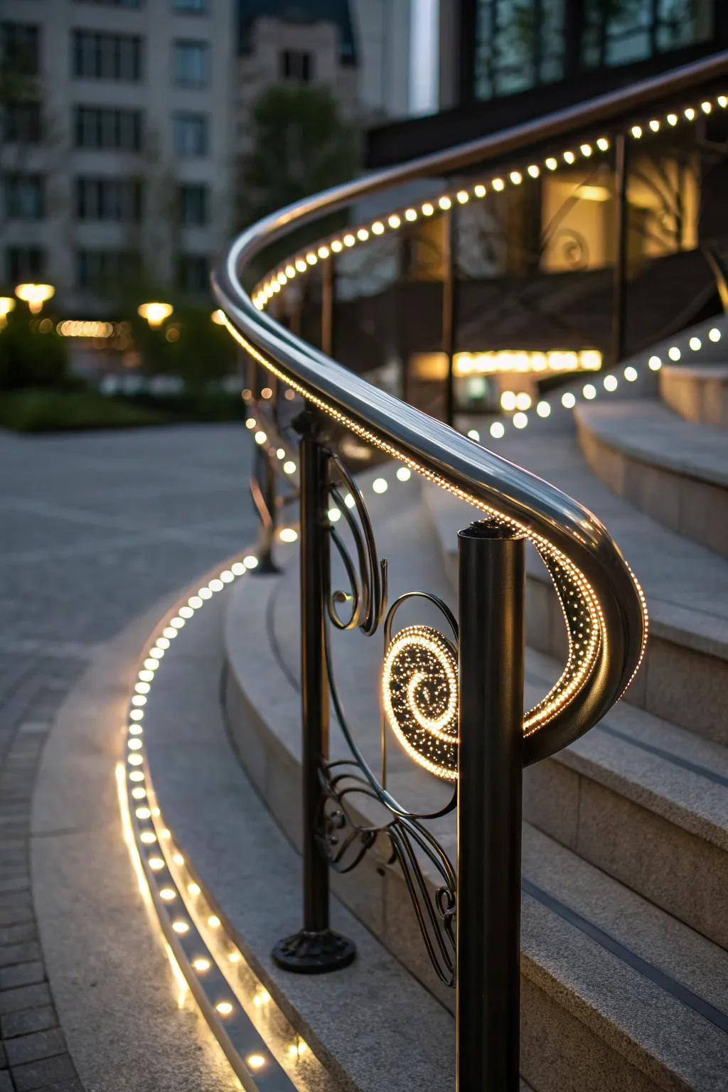 Artistic Rail Sculptures with integrated lighting for a unique statement
