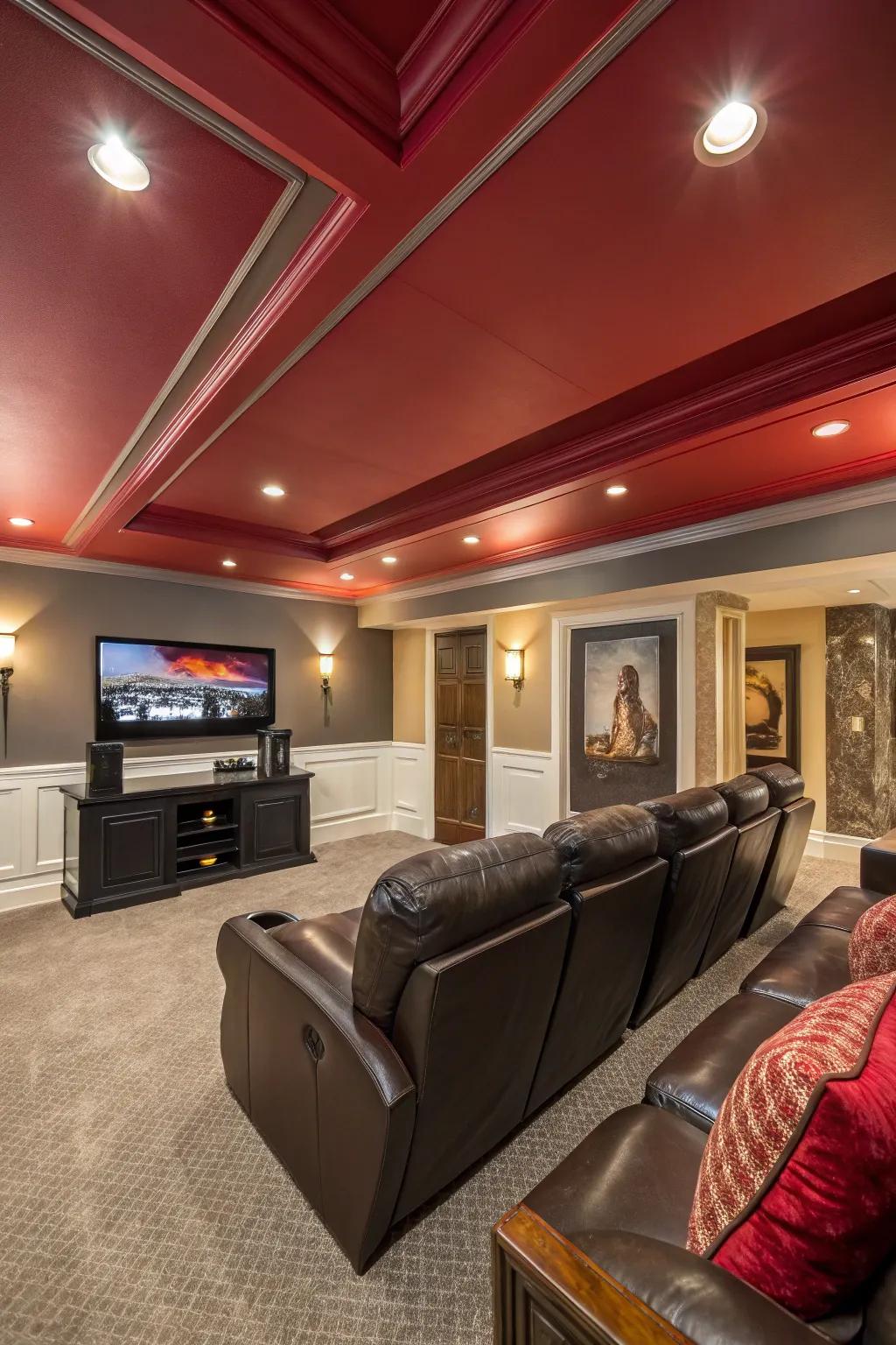 Make a statement using a painted ceiling.