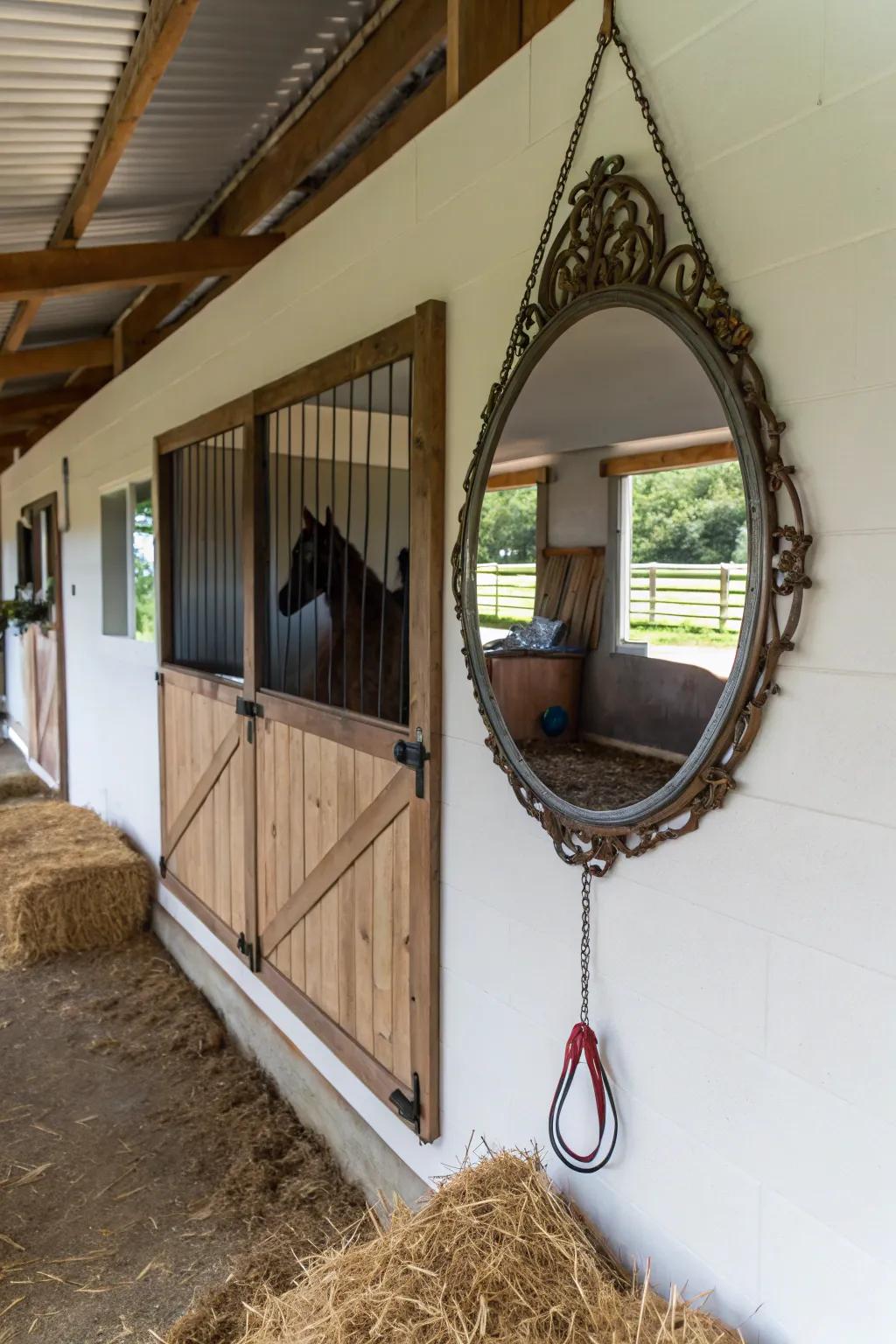 Decorative mirrors improve the look and feel of the area.