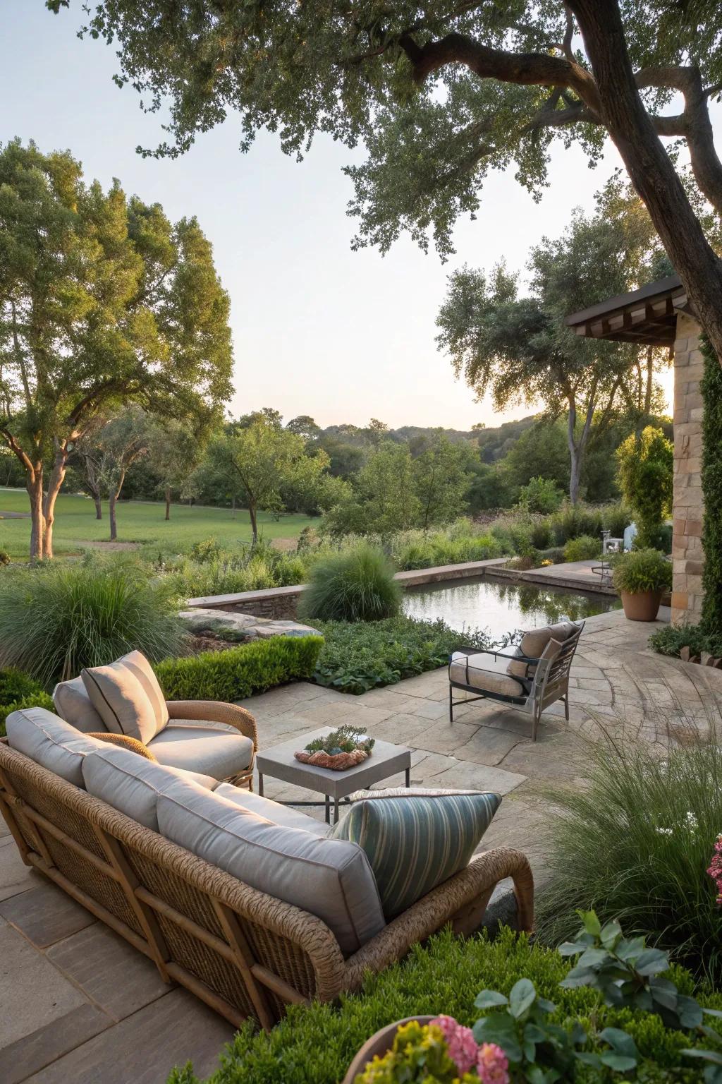 A tranquil outdoor oasis perfect for relaxation and entertaining.