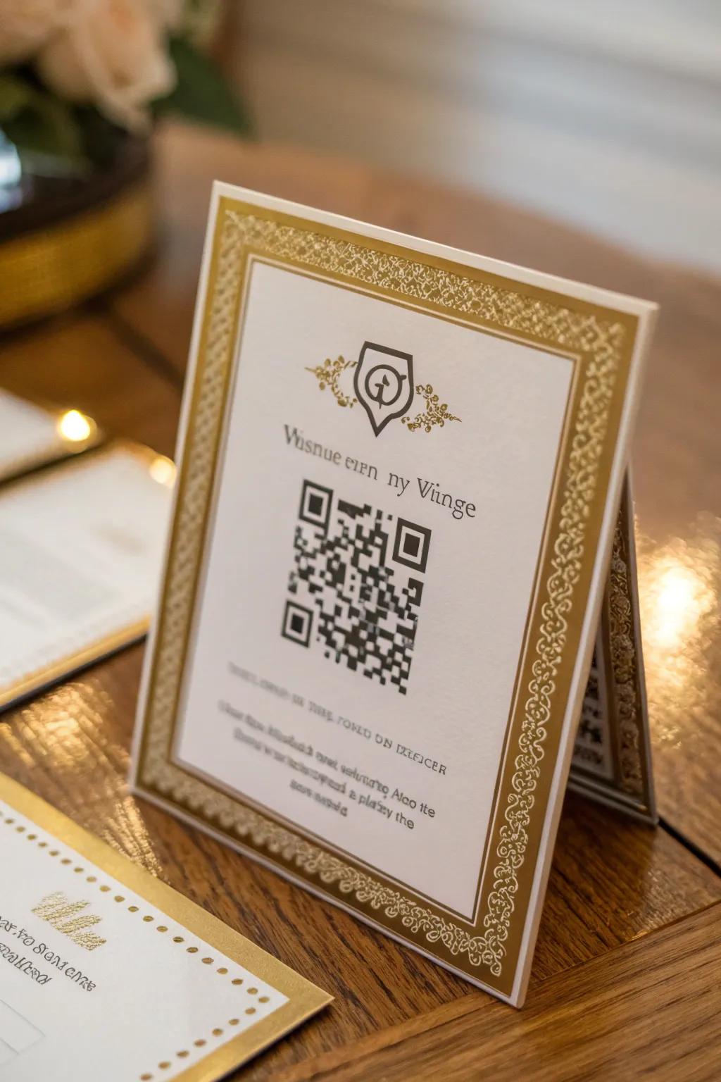 Scannable codes offer a modern, interactive experience.