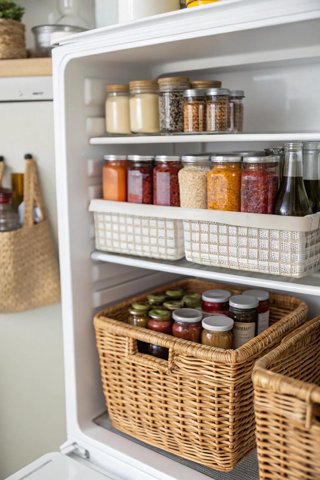 A ton of space can be found on top of the fridge.