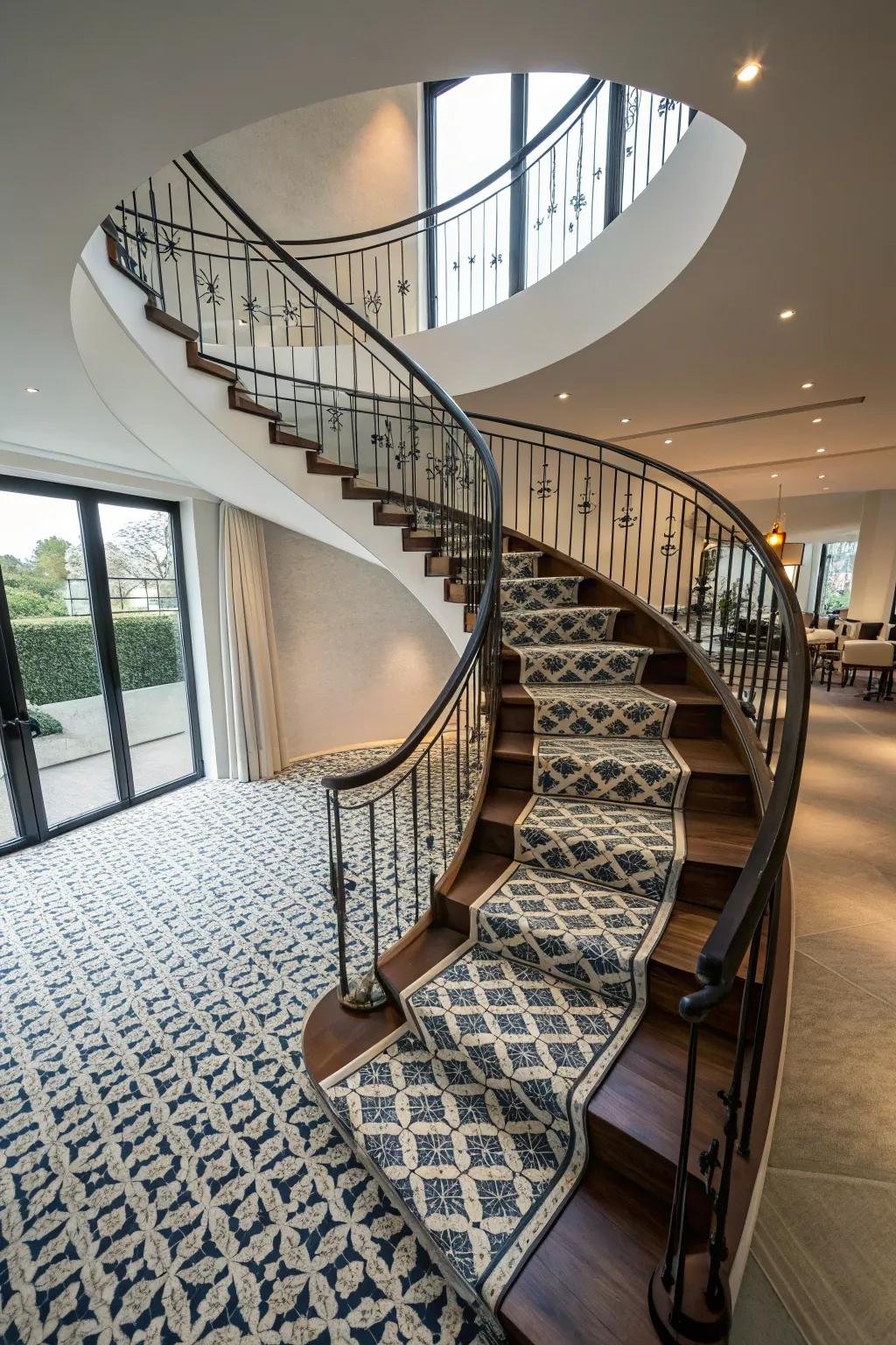 Add elegance with a space-saving spiral staircase.