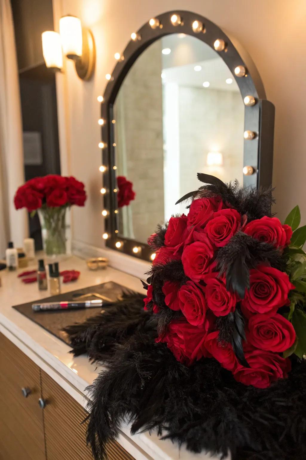 A vampire's vanity with a touch of gothic glamor.