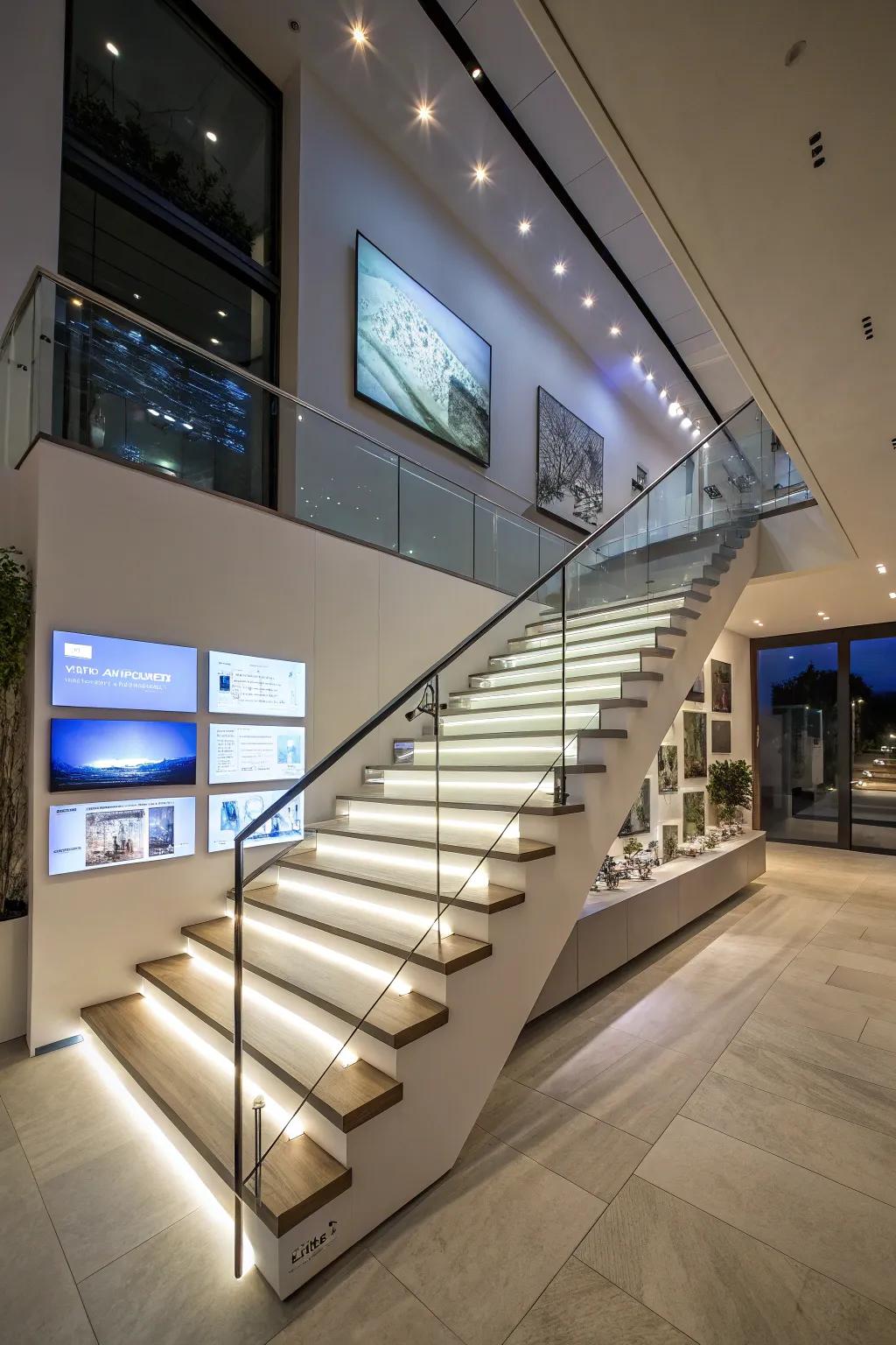 See-through railings make a smooth, modern look.