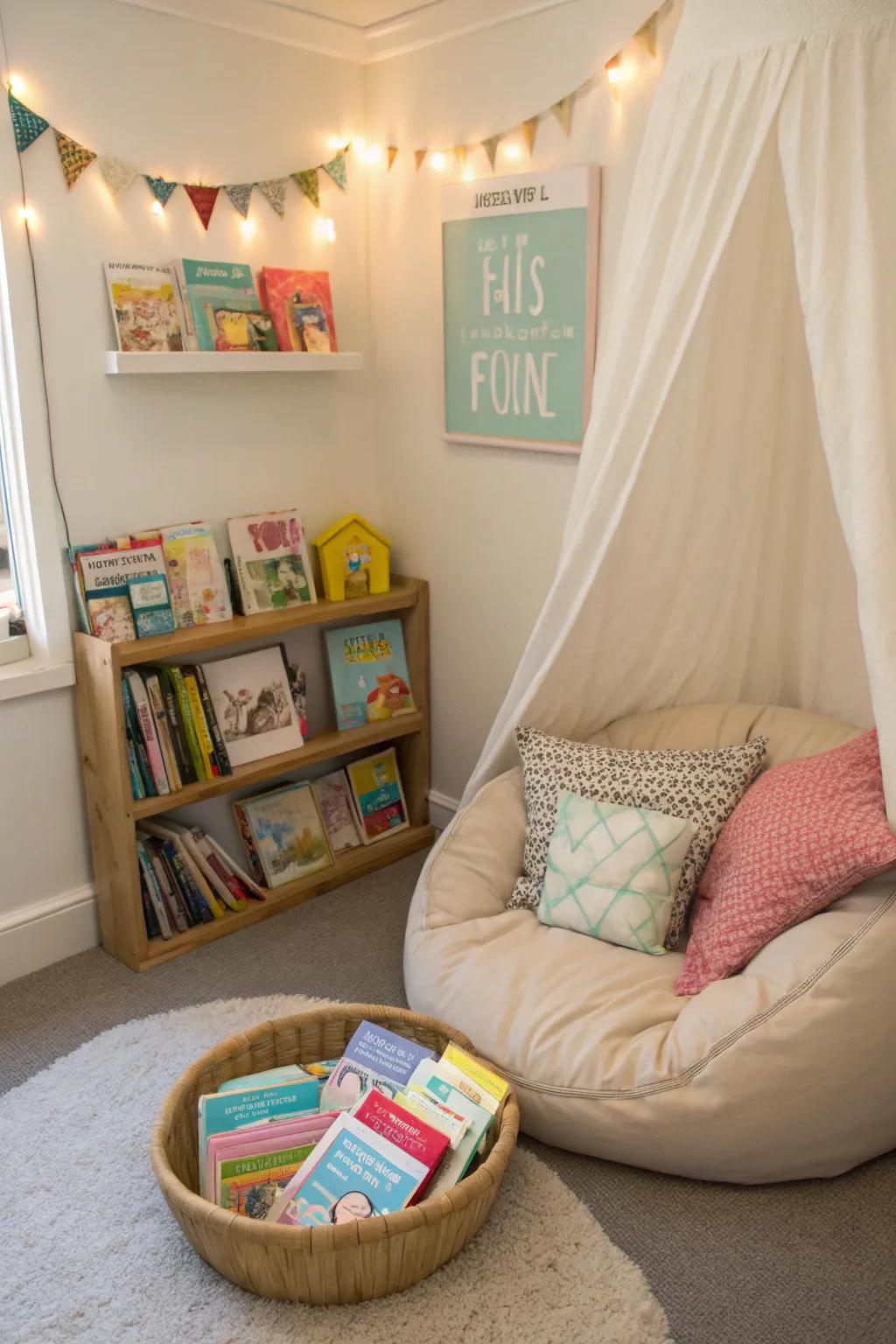 A reading space encourages development.
