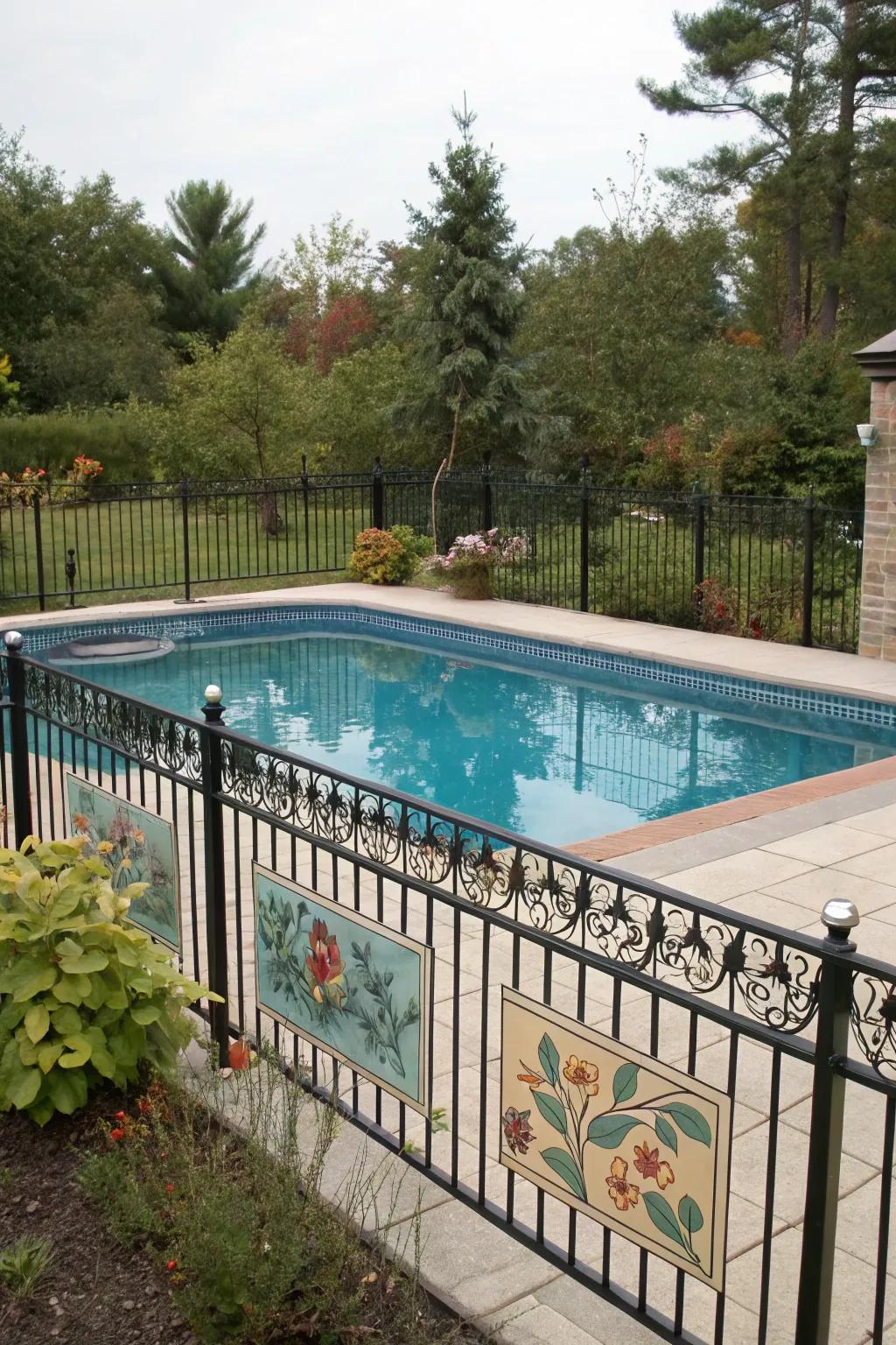 Custom designs transform pool surrounds into artistic declarations.