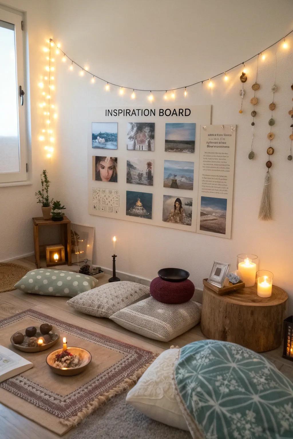 Encourage stillness with a board dedicated to presence and introspection.
