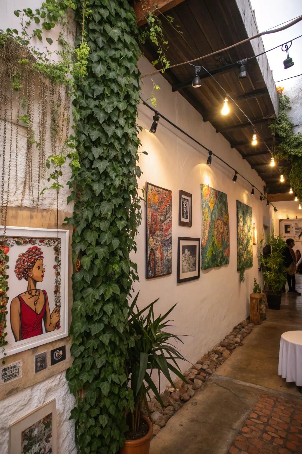 An eclectic wall that's both beautiful and charming.