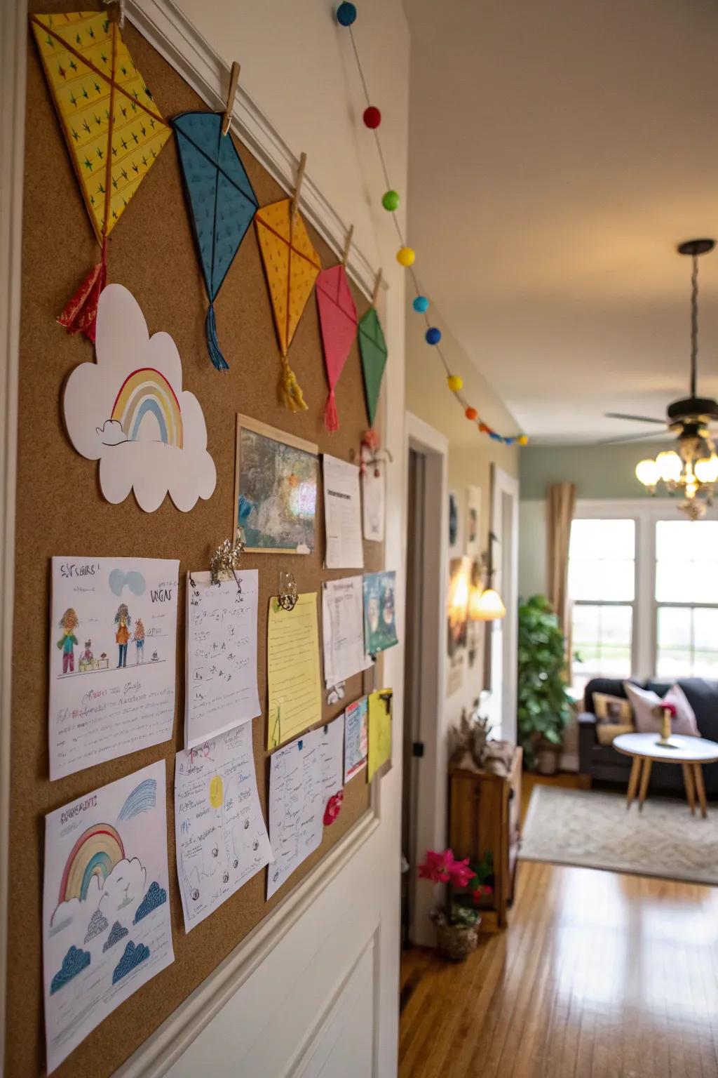 A kite festivities-themed display board for unlimited fun.
