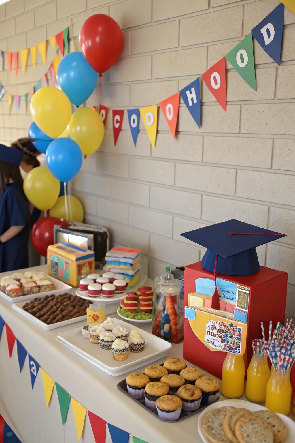 A delightful snack bar offering treats with a school theme.