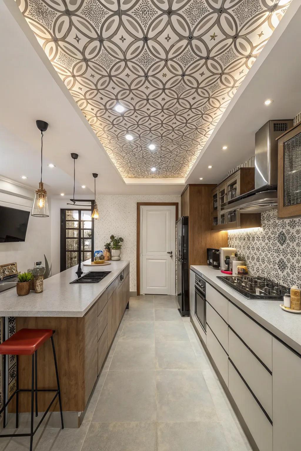 Play with perception using designed ceiling layouts.