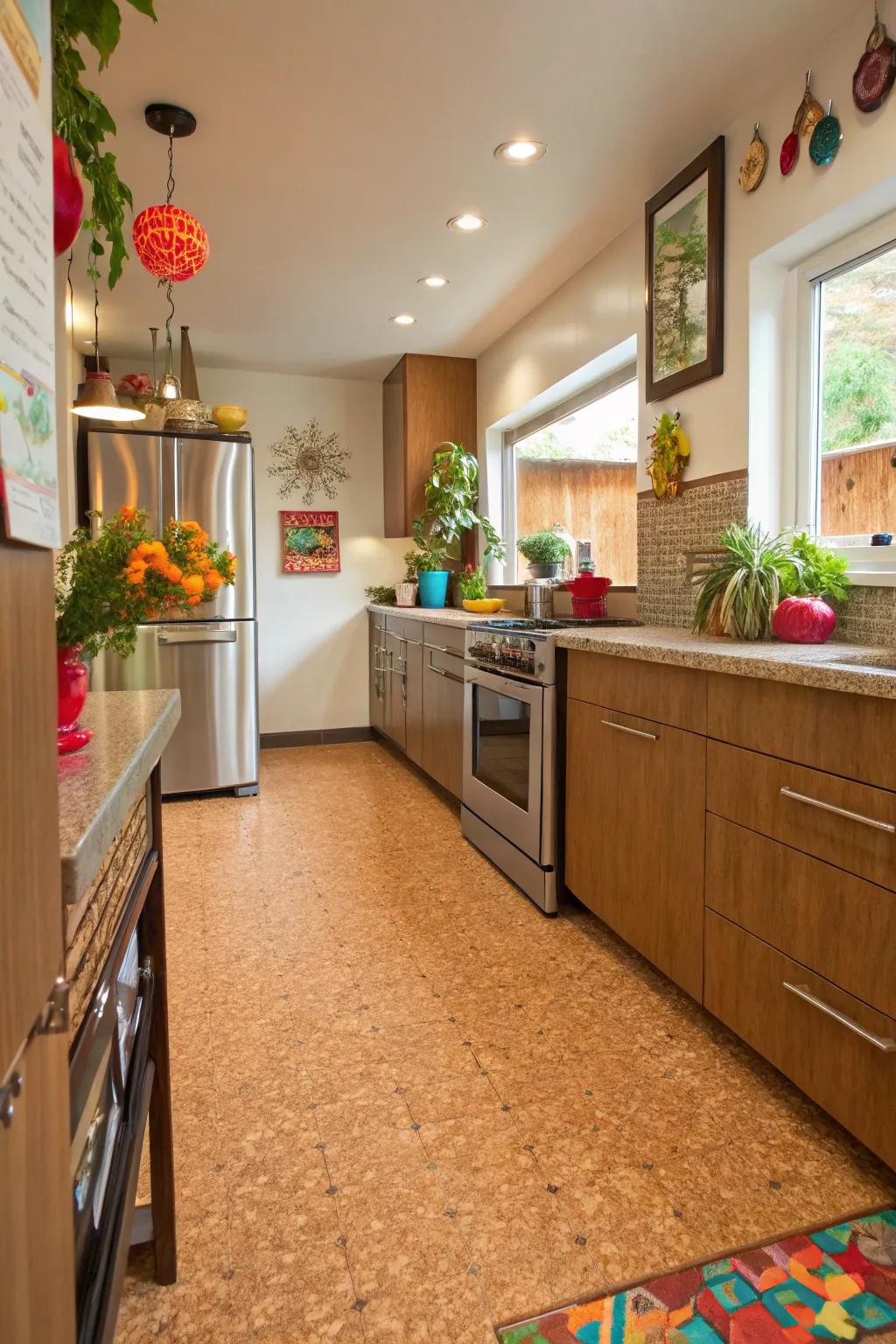 Bark flooring is eco-conscious and comfortable.