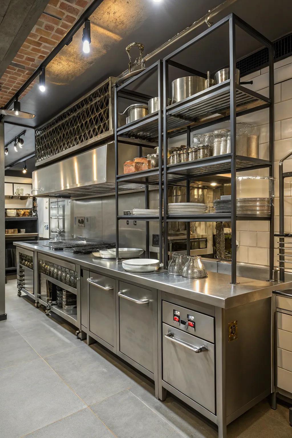 Industrial components can bring a sleek, professional touch to your kitchen.