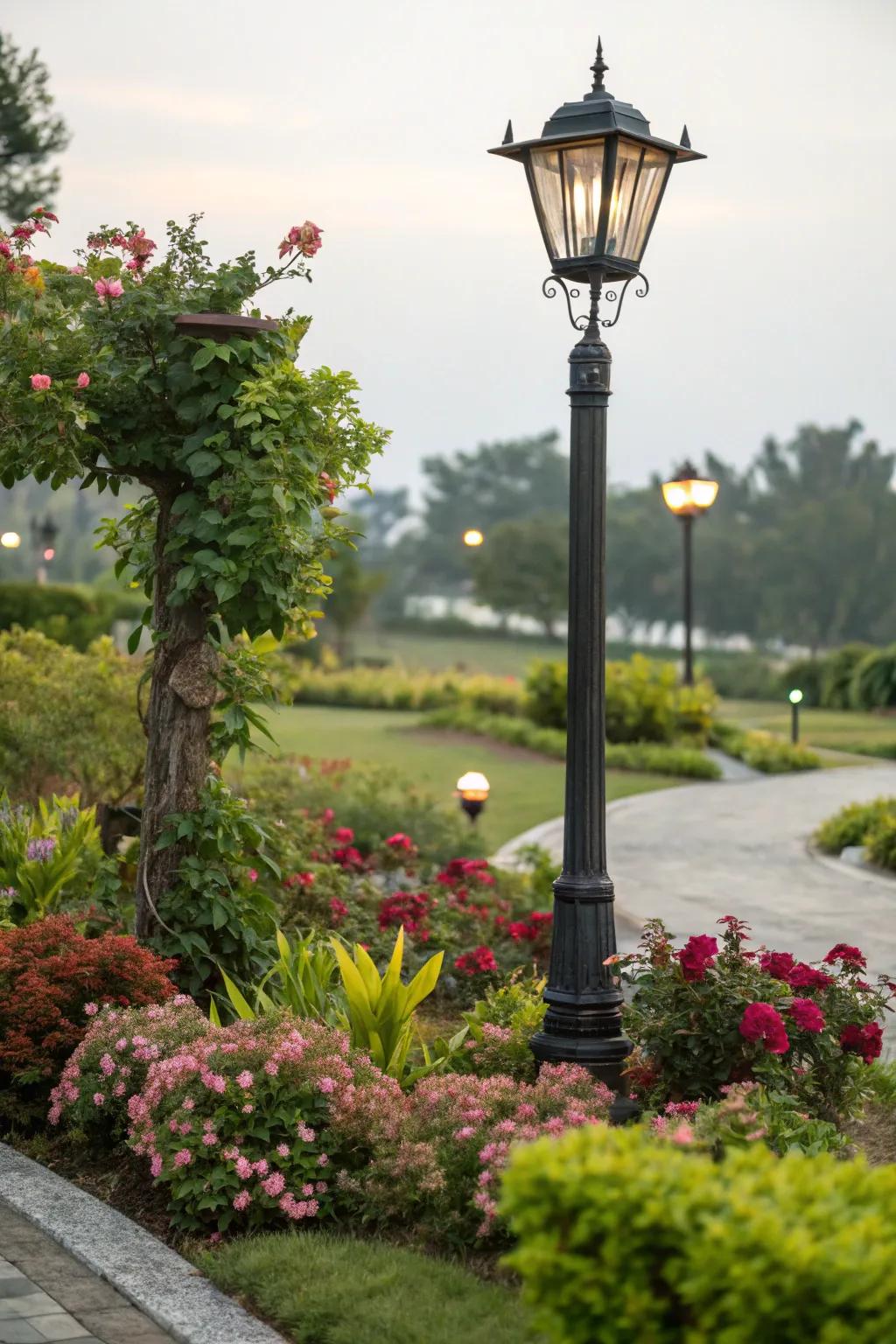 A complementary color scheme fostering harmony in a standing light area.