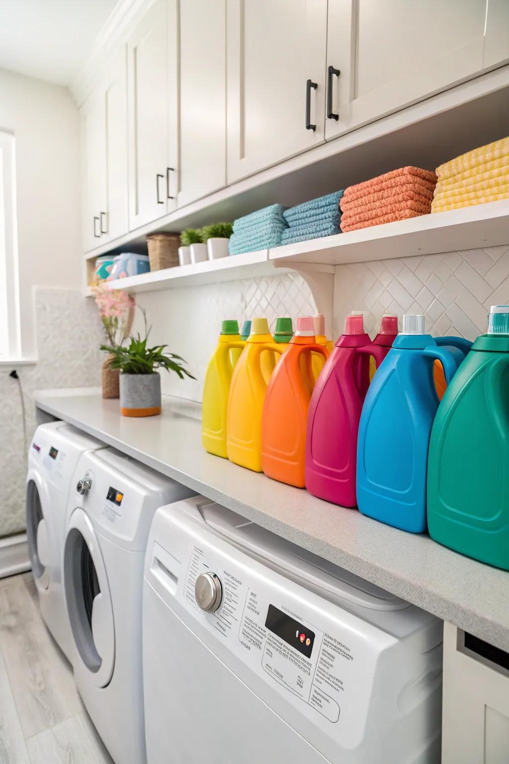 Hue-coordinated collections enhance the harmony of your washing decor.