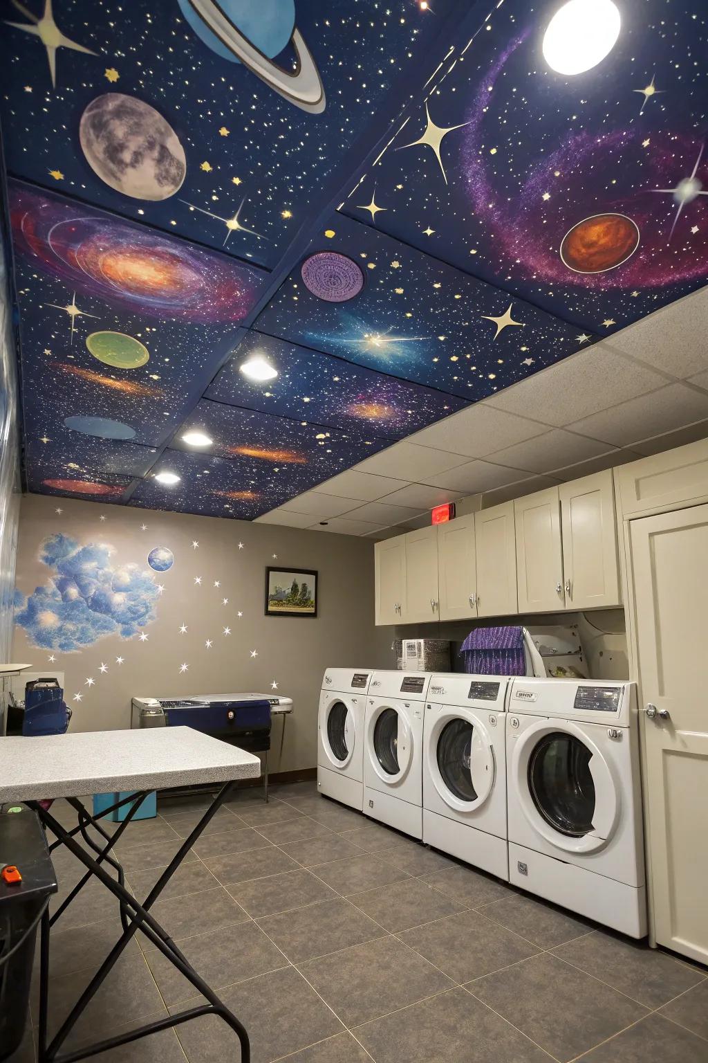Make a statement with a bold ceiling.