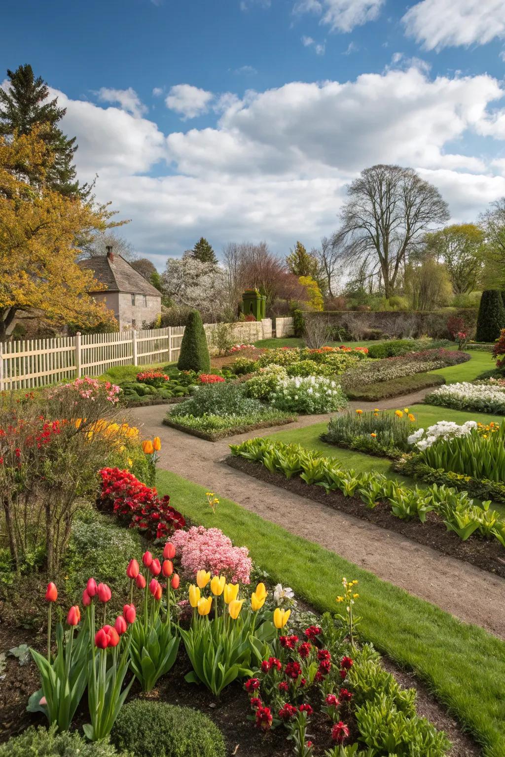 A garden that evolves with the seasons, maintaining its beauty throughout the year.