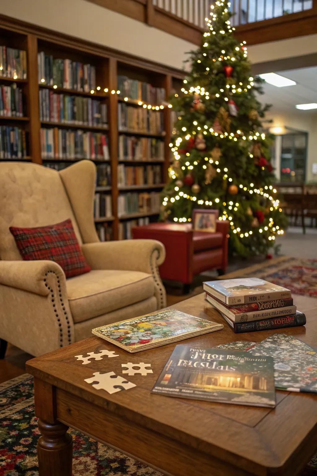 Encourage relaxation and community with a Yuletide Conundrum Nook.