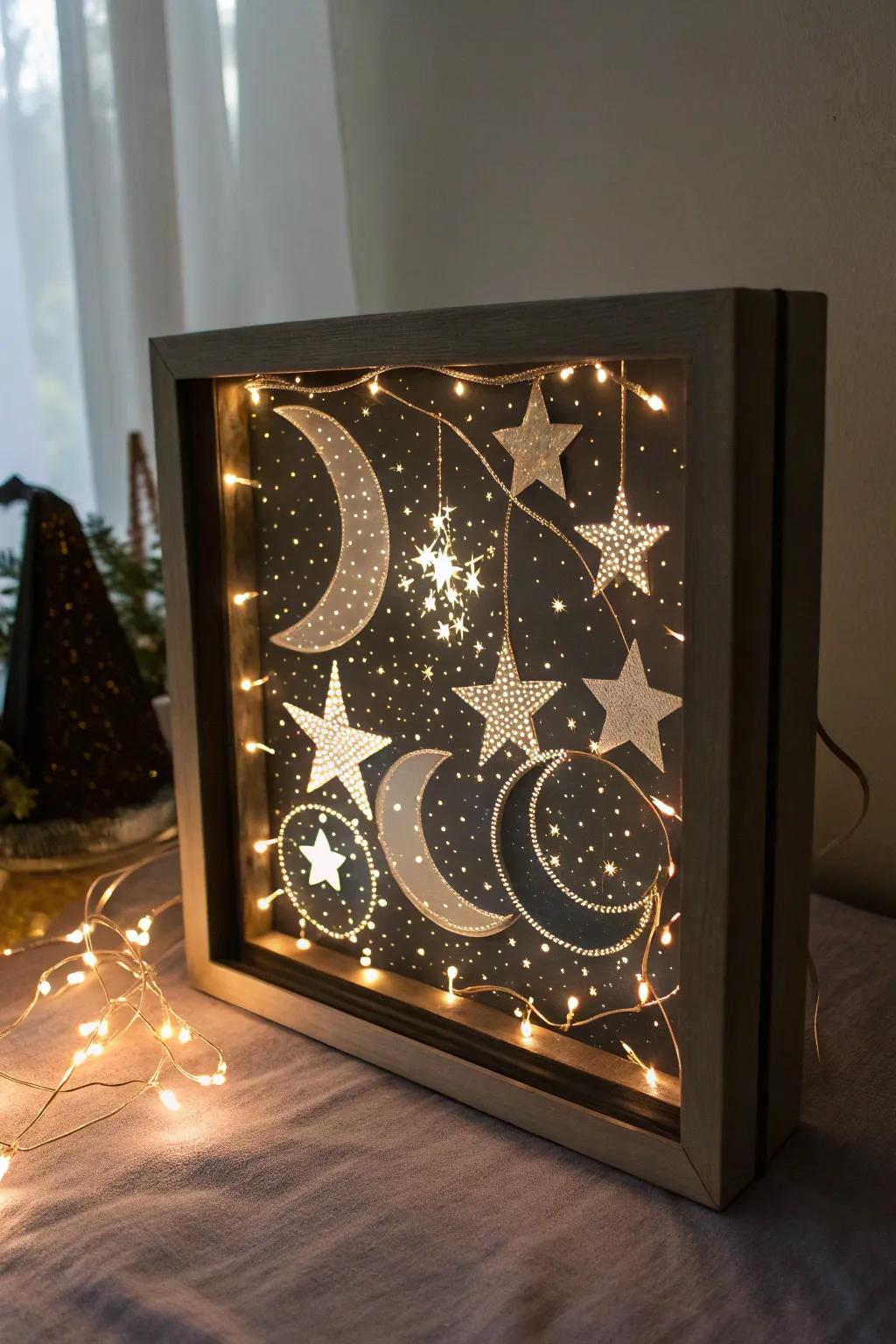 A dreamy heavenly Christmas display case
