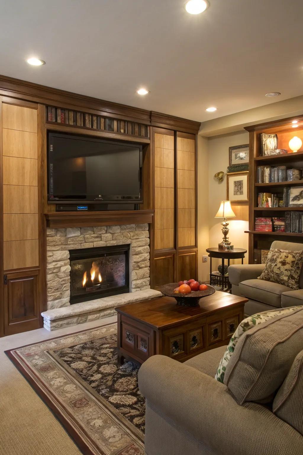 Hidden TV solutions maintain a clean look.