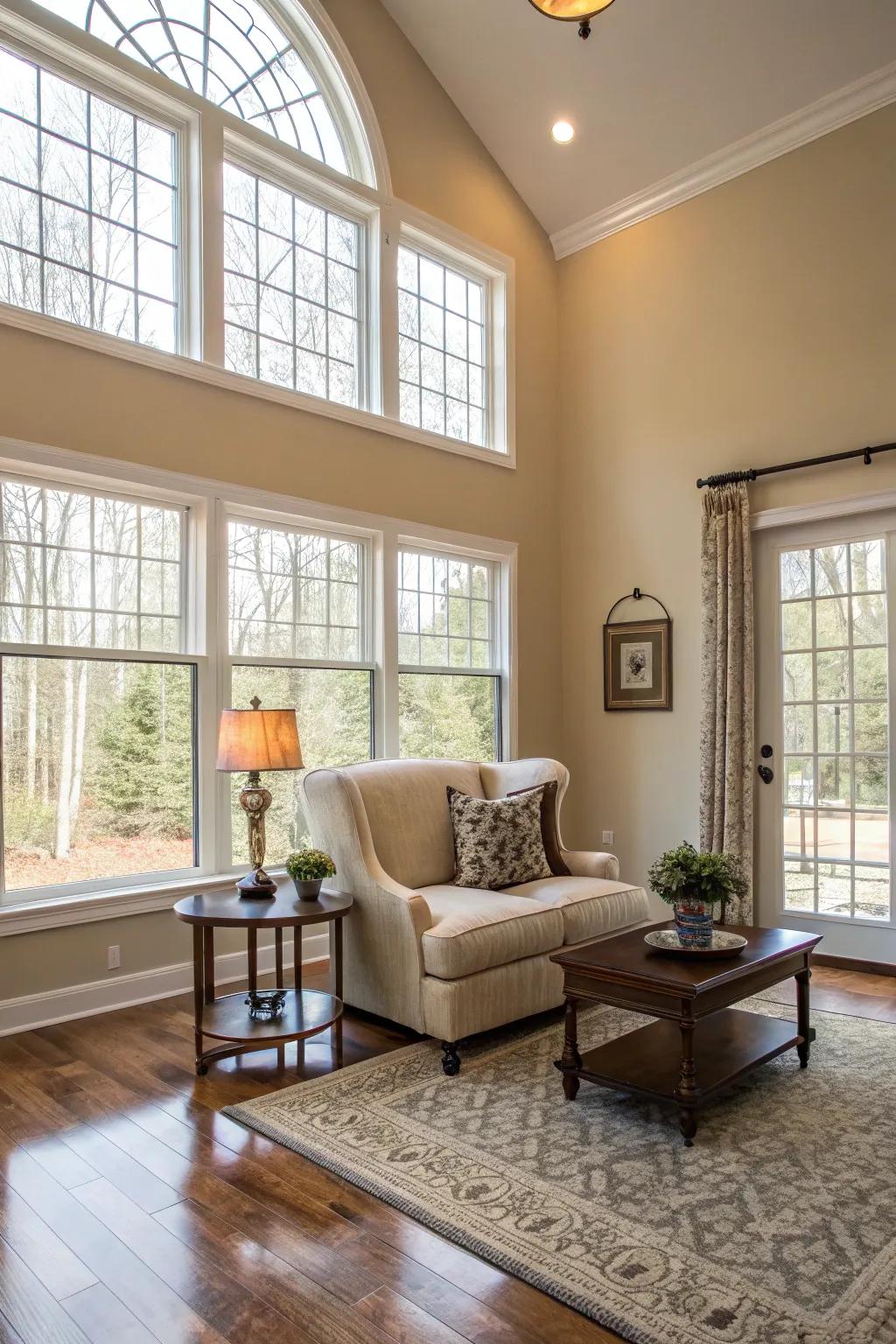 Oversized chairs deliver both a bold and cozy impression.