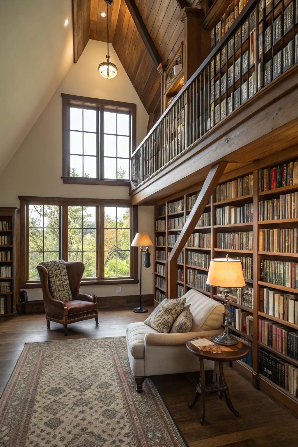 Extend cognitive capabilities in an elevated library center with extensive book materials